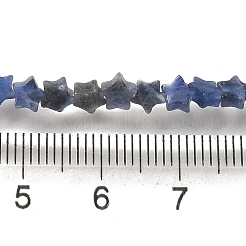 天然石ソーダライトビーズ連売り  スター  4x4.5x2mm  穴：0.8mm  約102個/連  15.35インチ（39cm）&nbsp;G-G085-B18-01