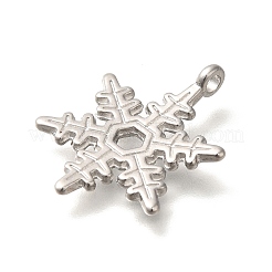 変色防止304ステンレススチールペンダント  スノーフレークチャーム  ステンレス鋼色  23x17.5x1.8mm  穴：2mm&nbsp;STAS-I321-12P