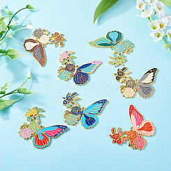 7Pcs 7 Colors Rack Plating Alloy Enamel Big Pendants&nbsp;ENAM-TA0002-71