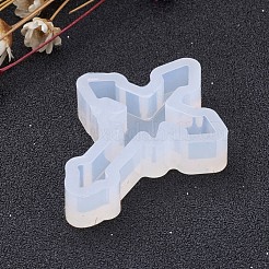 十字形のシリコーンダイ  レジン型  UVレジン用  エポキシ樹脂ジュエリー作り  ホワイト  38.5x28.5x7mm  インナーサイズ：34x24mm&nbsp;AJEW-P035-02