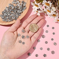 400Pcs 7 Style Tibetan Style Alloy Bead Caps&nbsp;TIBE-YW0001-80