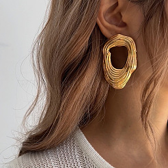 Nuggets Alloy Stud Earrings&nbsp;FS-WG3D023-01
