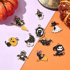 10Pcs 10 Styles Halloween Alloy Enamel Pendants&nbsp;ENAM-FS0003-83