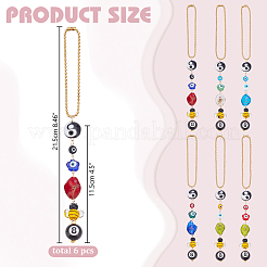 6Pcs 6 Styles Flower Bees Handmade Lampwork Beads Hanging Ornament&nbsp;HJEW-AR00016