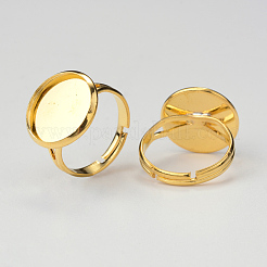Adjustable Brass Ring Components&nbsp;MAK-Q009-13G-12mm