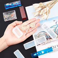 DIYデコレーションキット  シリコン計量カップと型付き  鉄ピンセット  ラテックス指サック  プラスチックピペット  アルミホイルと樺の木の棒  ホワイト&nbsp;DIY-PH0027-35