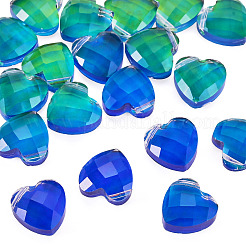 ガラスチャーム  温度感知で色が変わるチャーム  多面カット  ハート  12x12x6mm  穴：1mm&nbsp;GLAA-TAC0012-28B