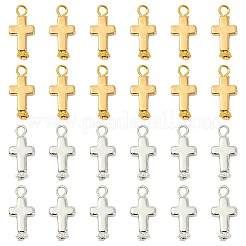 100個の合金ペンダント  鉄パーツ  クロスチャーム  銀  19mm  穴：2.1mm&nbsp;PALLOY-FS00084