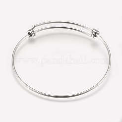 Tarnish Resistant 304 Stainless Steel Expandable Bangles&nbsp;X-STAS-K182-20P