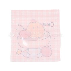 正方形のプラスチック製再封可能な袋  漫画の動物の模様と  トップセルフシールパウチ  ひよこ  10.9x10x0.15cm  片側の厚さ：2.5ミル（0.065mm）&nbsp;OPP-K001-04D