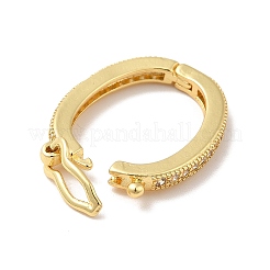 Brass Micro Pave Clear Cubic Zirconia Twister Clasps &nbsp;KK-H434-21G