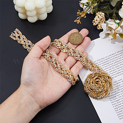 Zinc Alloy Rhinestone Cup Chains&nbsp;FIND-WH0167-02G