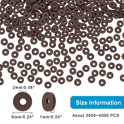 10 Strands Flat Round Handmade Polymer Clay Beads&nbsp;CLAY-PH0001-44F