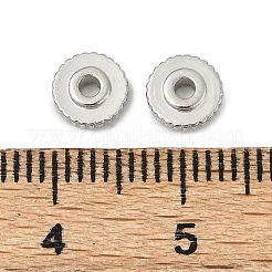 真鍮製スペーサービーズ  フラットラウンド  プラチナメッキ  6x2.3mm  穴：1.5mm&nbsp;KK-D375-05P