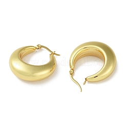 イオンプレーティング（IP）304ステンレススチールフープピアス（女性用）  リング  18KGP本金メッキ  30x10mm&nbsp;STAS-I304-20B-G