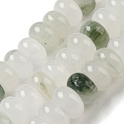 天然石翡翠ビーズ連売り  ロンデル  8~8.5x5mm  穴：1mm  約74個/連  14.84''~15''（37.7~38.1センチメートル）&nbsp;G-M420-K01-01