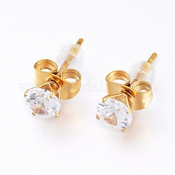 Brass Cubic Zirconia Pendant Necklaces & Stud Earrings Jeweley Sets&nbsp;SJEW-L154-12