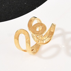 女性用304ステンレススチールカフオープンリング  ゴールドカラー  20mm  内径：18mm&nbsp;RJEW-H255-01G-02