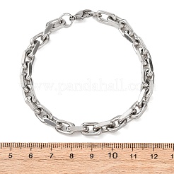 304ステンレススチールアズキチェーンブレスレット女性男性用  ステンレス鋼色  8.07~8.27インチ（20.5~21cm）&nbsp;BJEW-F529-04P
