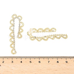 真鍮ラインストーンスタッドピアス  レース  ゴールドカラー  48x17.5mm&nbsp;AJEW-D307-01G