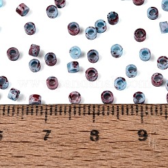 Opaque Picasso Cylinder Glass Beads&nbsp;SEED-Q039-06A-14