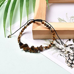 女の子の女性のために設定されたチップ＆ファセットラウンド天然混合石編みビーズブレスレット  内径：2-1/8~3-1/2インチ（5.3~8.8cm）  3個/セット&nbsp;BJEW-JB06742