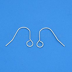 304ステンレススチールピアスフック  水平ループ付きイヤーワイヤー  銀  20ゲージ  22x29x1mm  穴：5mm  ピン：0.8mm。&nbsp;STAS-B047-31S
