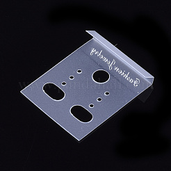 プラスチックピアスディスプレイカード  吊り下げ式カードホルダー  長方形  透明  37x30mm&nbsp;EDIS-Q043-01