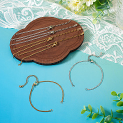 6Pcs 2 Colors 2.5MM 304 Stainless Steel Curb Chain Bracelet Making&nbsp;AJEW-TADJ00006