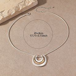 Alloy Layered Half Round Pendant Necklaces&nbsp;FS-WGC51BC-01