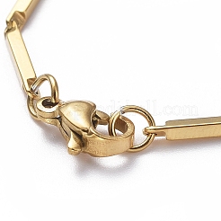 Ion Plating(IP) Unisex 201 Stainless Steel Bar Link Chain Bracelets&nbsp;BJEW-L637-42A-G