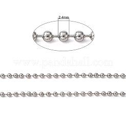変色しない3.28フィートの304ステンレススチールボールチェーン  ステンレス鋼色  2.4mm&nbsp;X-CHS-A002B-2.4mm