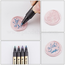 8色メタリックマーカーペイントペン4本  落書き蛍光ペン署名ペン  ミックスカラー  141x12~17mm  2個/カラー&nbsp;AJEW-CP0002-41B