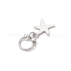304ステンレススチールのミックスシェイプペンダント  丸カン付き  ステンレス鋼色  16.5~22x8~9.5x3mm  穴：6mm&nbsp;PALLOY-JF03875