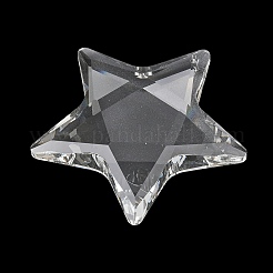 ガラス製シャンデリアプリズム大型ペンダント  ファセットスターチャーム  透明  70x70x15mm  穴：2mm&nbsp;GL-CBAAE15-05