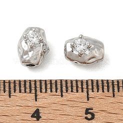 Brass Micro Pave Clear Cubic Zirconia Beads&nbsp;CU-CBAC675-08P