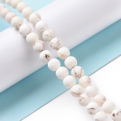 天然マグネサイトラウンドビーズ連売り  艶消し  4mm  穴：1mm  約98~100個/連  15インチ&nbsp;X-G-L358-4mm-02