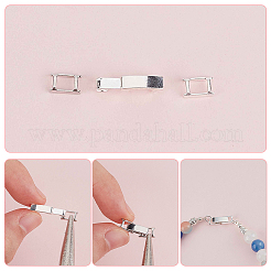 16セット4色の真鍮製折りたたみ式留め具  長方形  ミックスカラー  4.5~10x3.2~7.5x2~4.5mm  4セット/カラー&nbsp;KK-SC0005-45A