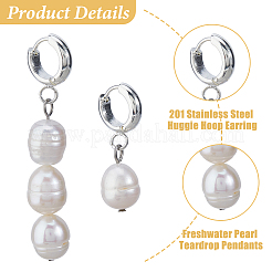 2 Pairs 201 Stainless Steel Hoop Earring&nbsp;EJEW-HS00009