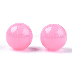 不透明なプラスチックビーズ  ラウンド  パールピンク  6x5.5mm  穴：1.8mm  約4790個/500g&nbsp;KY-T005-6mm-602