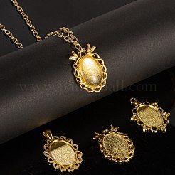 5個5スタイルアロイペンダントカボションカット  プレーンエッジベゼルカップ  オーバル  ゴールドカラー  トレイ：25~18x18~25mm  32~45x23~30x2~2.5mm  穴：2~4x6mm&nbsp;FIND-FS0001-05G