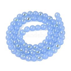 Electroplate Imitation Jade Glass Beads Strands&nbsp;EGLA-Q132-6MM-01B-10