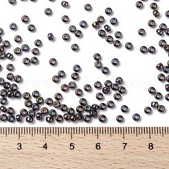 MIYUKIラウンドロカイユビーズ  日本製シードビーズ  8/0  （rr2446)フォレストグリーンレインボーゴールド光沢  3mm  穴：1mm  約2111~2277個/50g&nbsp;SEED-X0055-RR2446