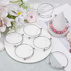 6Pcs Adjustable 304 Stainless Steel Wire Cuff Bangle Making&nbsp;MAK-BBC0001-24B-P