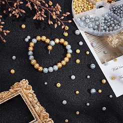 350Pcs 2 Colors Baking Paint Pearlized Glass Pearl Round Bead Strands&nbsp;HY-AR0001-14