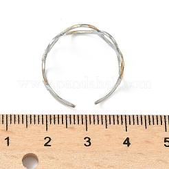 304 Stainless Steel Double Color Cuff Rings&nbsp;RJEW-S635-01GP-G