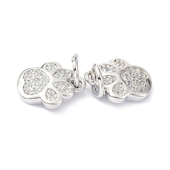 Brass Micro Pave Cubic Zirconia Charms&nbsp;ZIRC-C022-22P