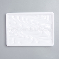 プラスチック模造セラミックパレット  長方形の水彩油パレット  ホワイト  210x147x16.5mm&nbsp;TOOL-WH0121-10