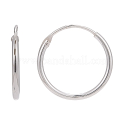 純銀製のフープピアスパーツ  リング  銀  14x1.2mm  ピン：0.7mm&nbsp;X-STER-E062-05B-S