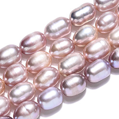 天然養殖淡水パールビーズ連売り  ライス  アザミ  6.5~8.5x5.5~6mm  穴：0.7~0.8mm  約43~47個/連  13.58インチ（34.5cm）&nbsp;PEAR-N012-05R